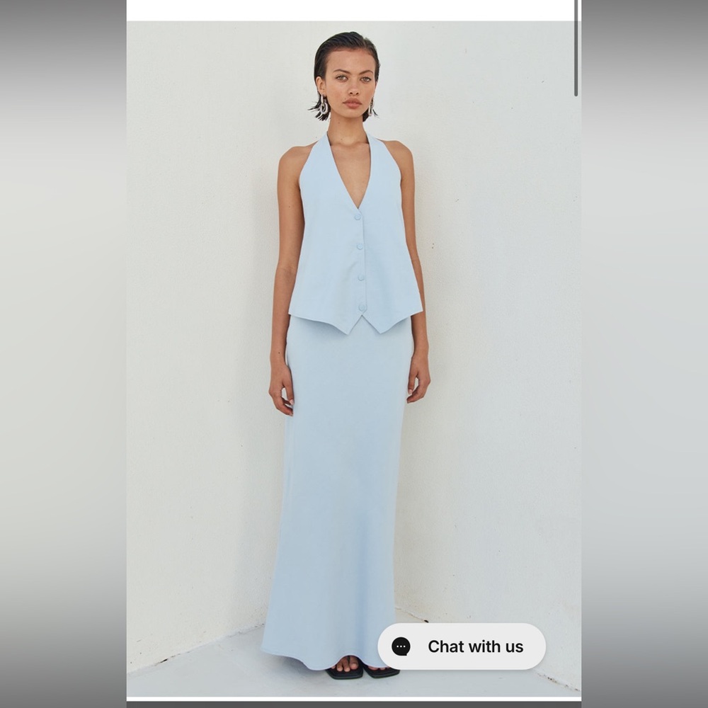 Brioni Linen Maxi Skirt and one back Vest